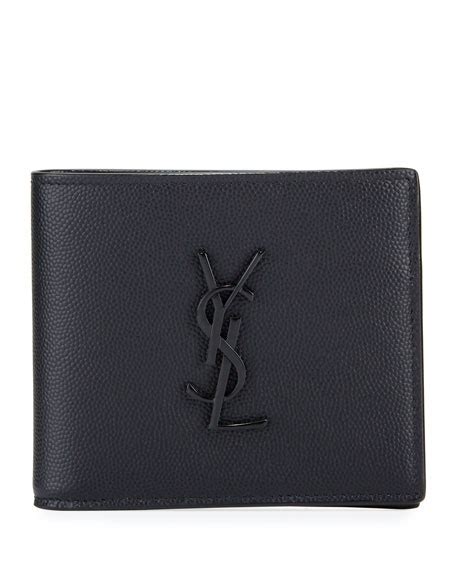 ysl men's leather dark grey long wallet coin case|YSL wallets for men.